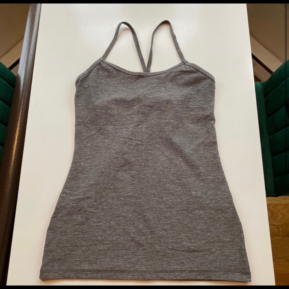 Lululemon heathered slate power y tank